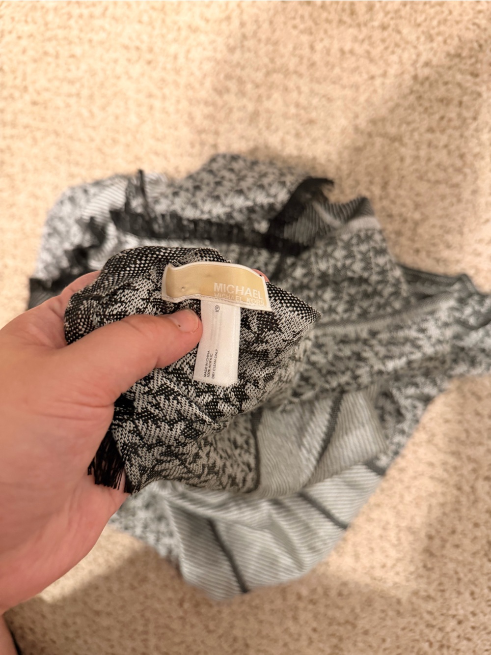 MICHAEL Michael Kors Black and White Patterned Scarf